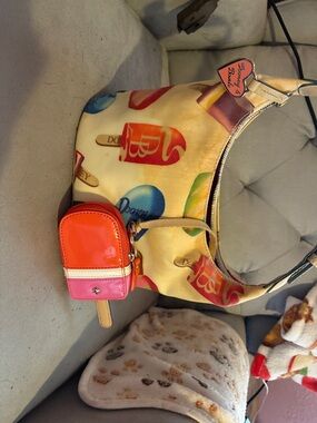 Dooney & Bourke Cream Popsicle-Print Hobo with Colorful Charm